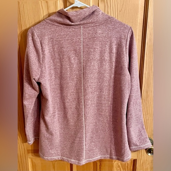 Soft Surroundings Pink Cowl Neck Sweater Buttons Popover Size PM Loose Comfort - Picture 9 of 12